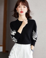 Court style jacquard knitted sweater for women