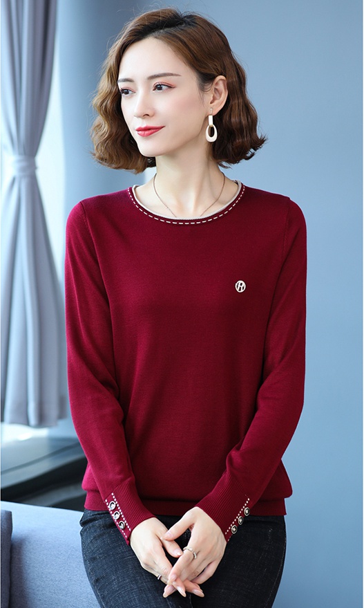 Round neck silk sweater bottoming autumn small shirt