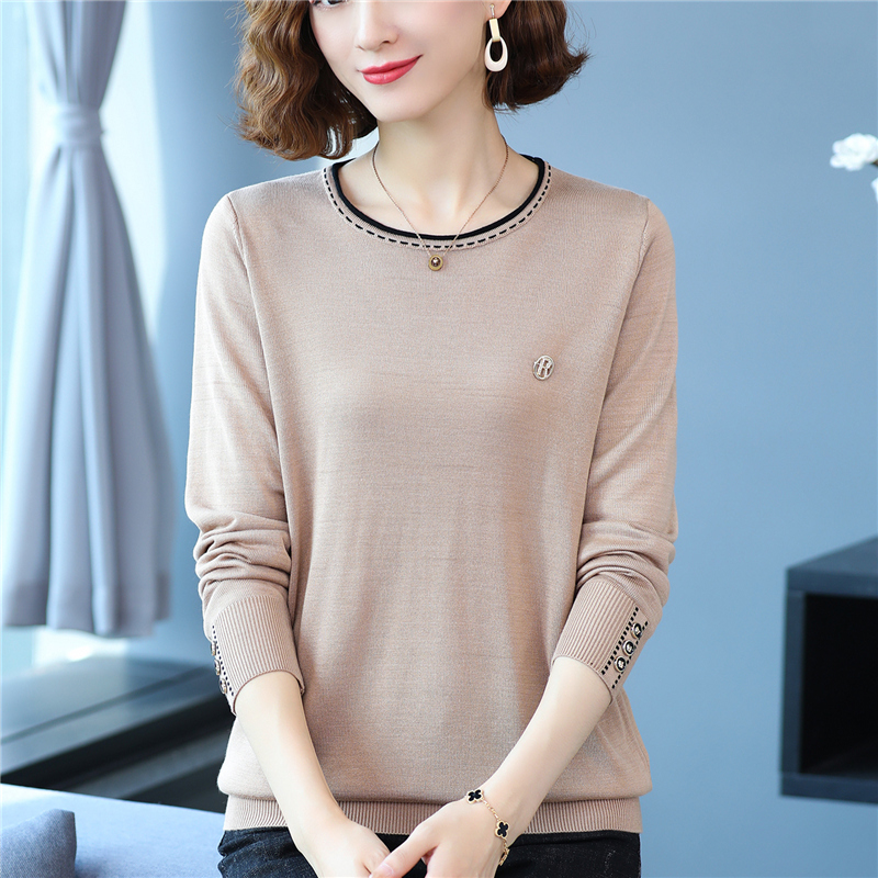 Round neck silk sweater bottoming autumn small shirt