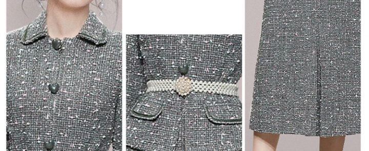 Fashion and elegant short skirt woolen coat a set
