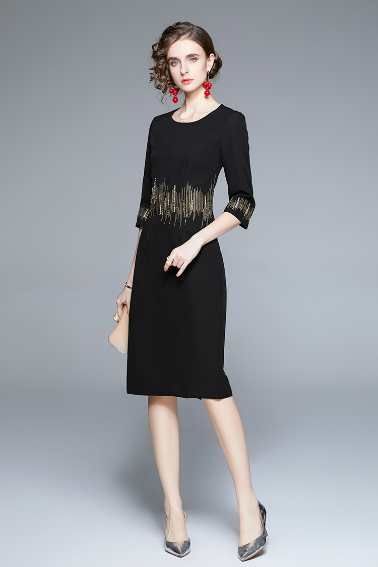 Profession temperament slim black fashion dress for women