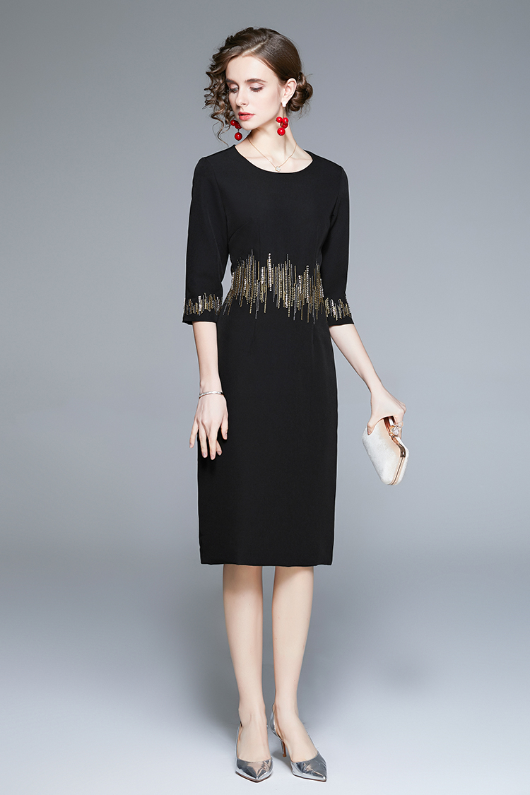 Profession temperament slim black fashion dress for women