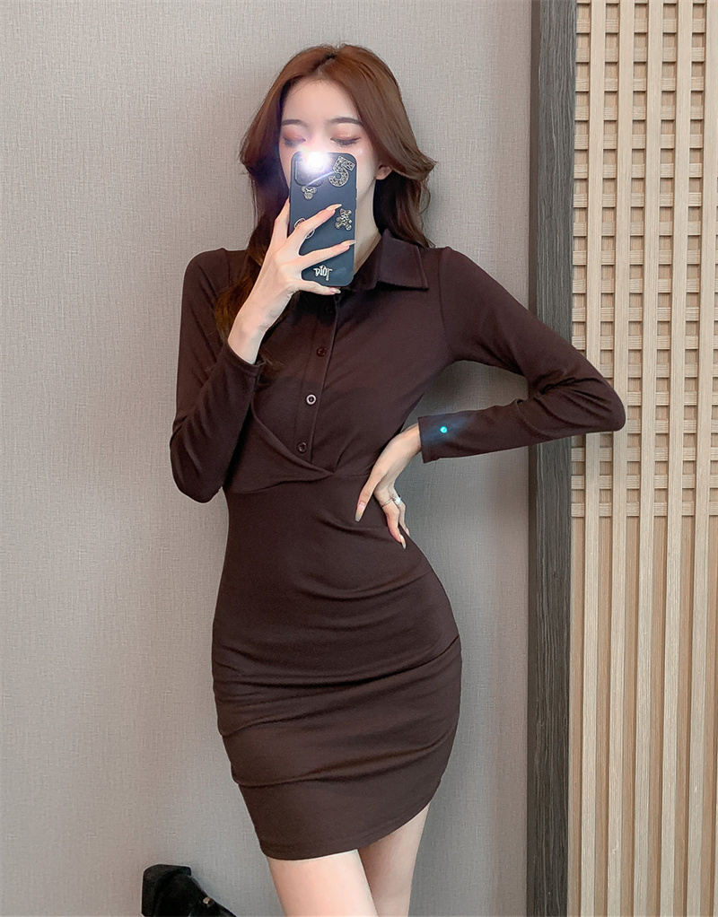 Autumn slim dress lapel temperament shirt