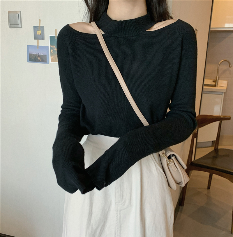 Slim all-match sweater sexy loose clavicle for women