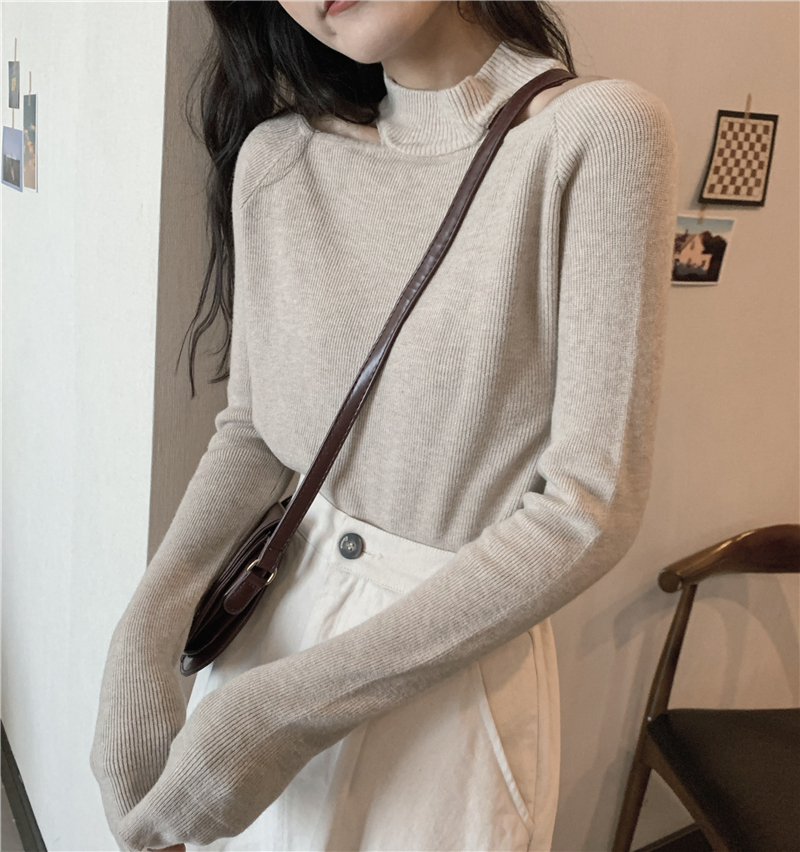 Slim all-match sweater sexy loose clavicle for women