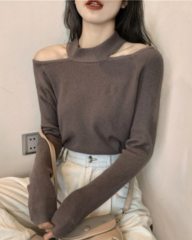 Slim all-match sweater sexy loose clavicle for women