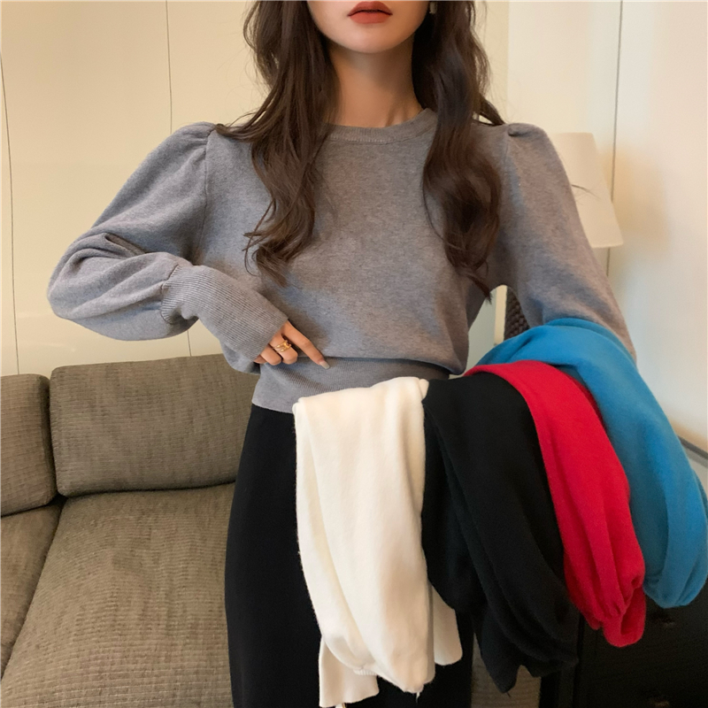 Puff sleeve autumn and winter sweater pullover tops