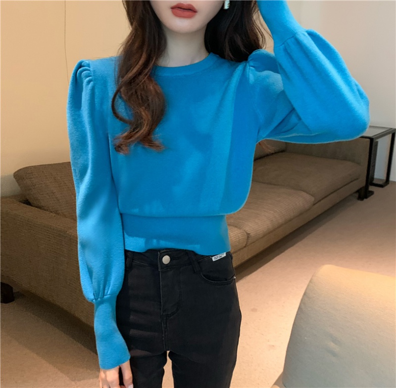 Puff sleeve autumn and winter sweater pullover tops