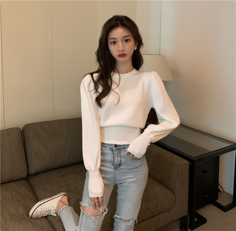 Puff sleeve autumn and winter sweater pullover tops