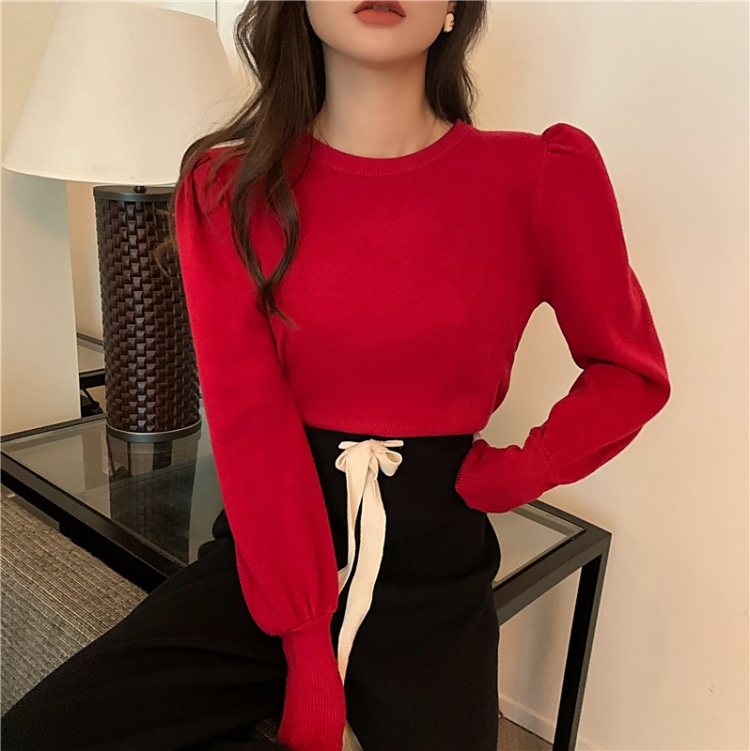 Puff sleeve autumn and winter sweater pullover tops