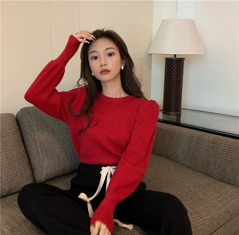 Puff sleeve autumn and winter sweater pullover tops