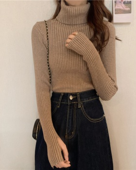 Wide stripe thick bottoming shirt autumn and winter sweater