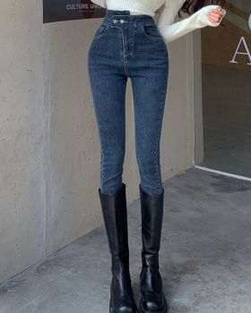 High waist all-match jeans slim pencil pants for women