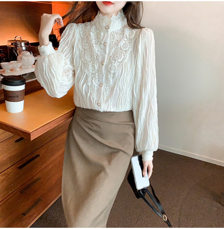 Lady high collar bottoming shirt autumn and winter tops