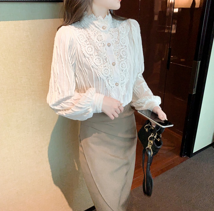 Lady high collar bottoming shirt autumn and winter tops