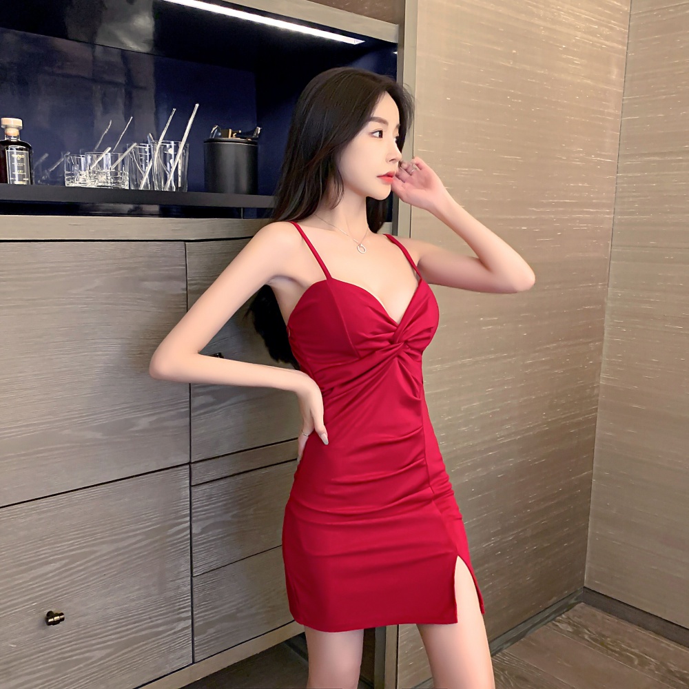 Package hip pure sling sexy small skirt autumn dress