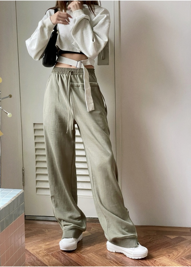 Hip-hop zip sweatpants Casual autumn long pants for women