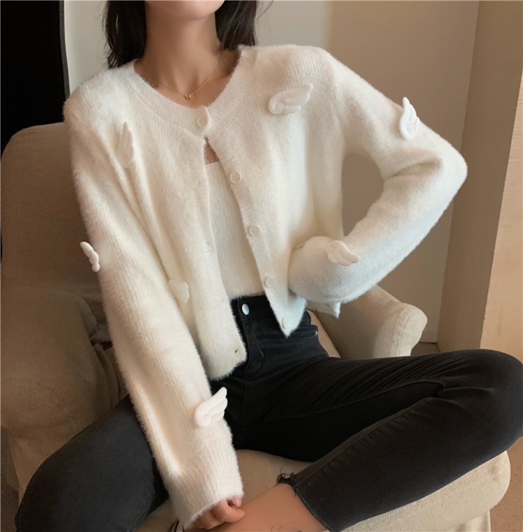 Knitted imitation of mink velvet wing coat 2pcs set