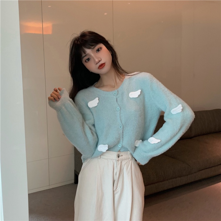 Knitted imitation of mink velvet wing coat 2pcs set