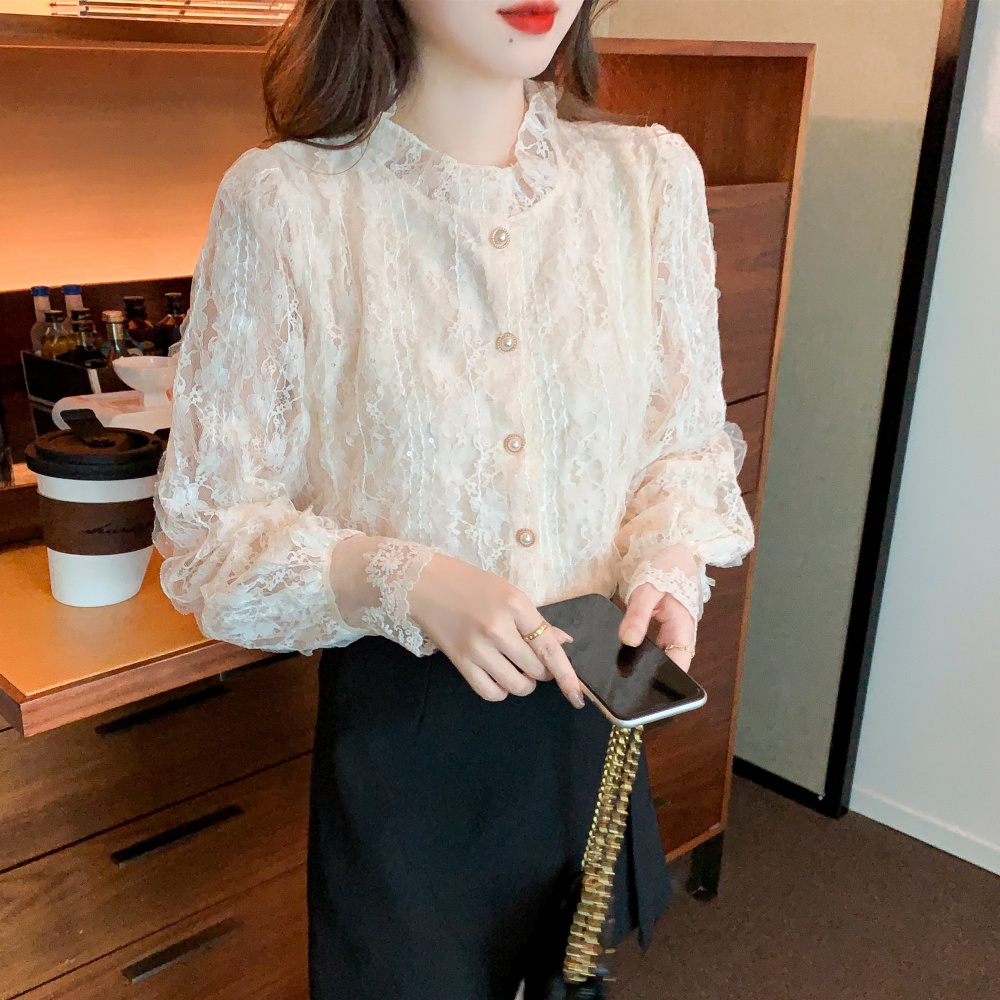 Lotus leaf edges bottoming shirt autumn and winter shirt