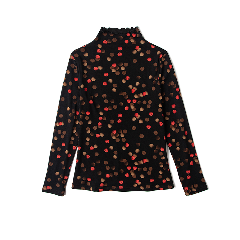 Polka dot long sleeve chiffon shirt all-match tops for women