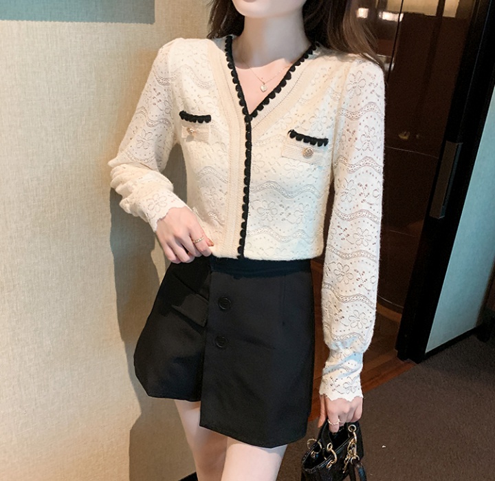 Lace V-neck small shirt temperament bottoming shirt for women