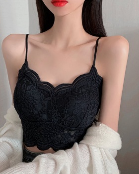Halter hollow crochet tops beauty back lace vest for women