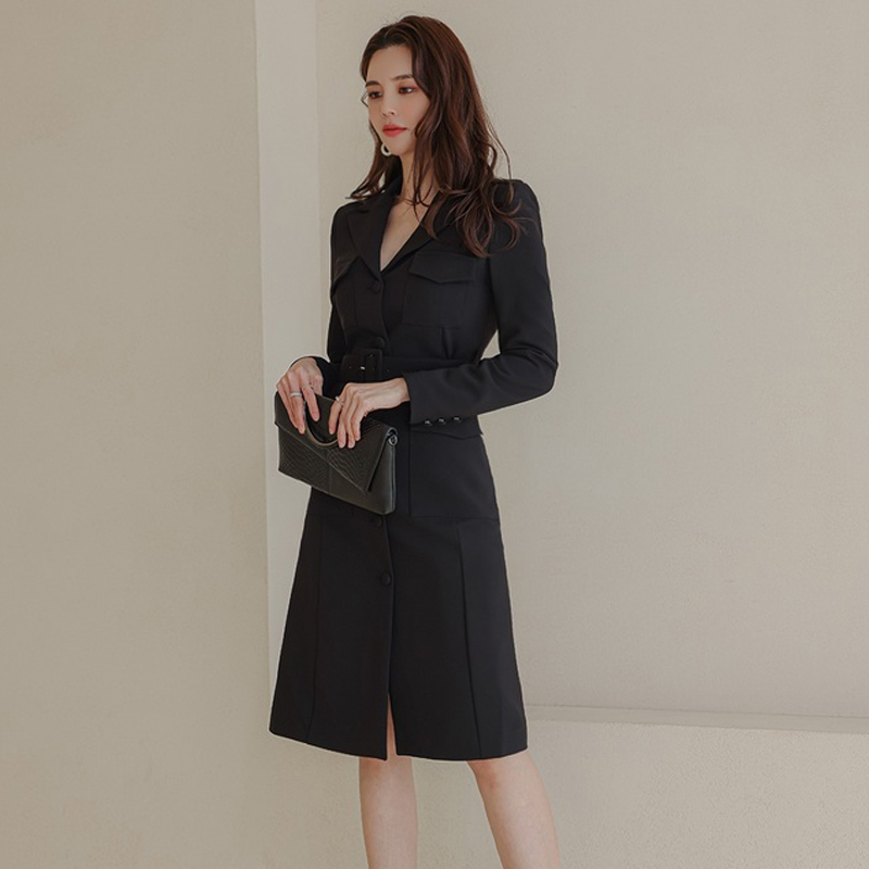 Single-breasted Korean style dress slim business suit