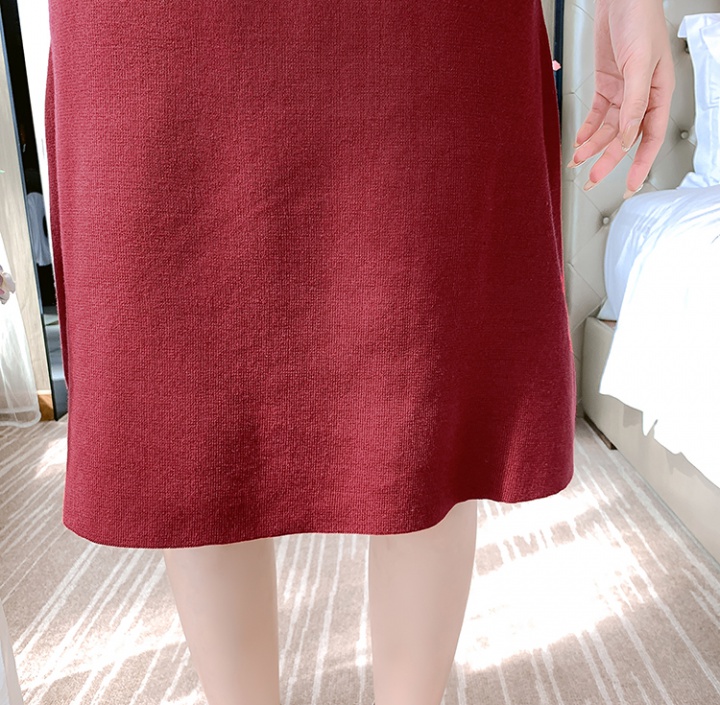 Autumn and winter knitted dress round neck Pseudo-two sweater