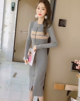 Knitted pencil long autumn and winter slim dress for women