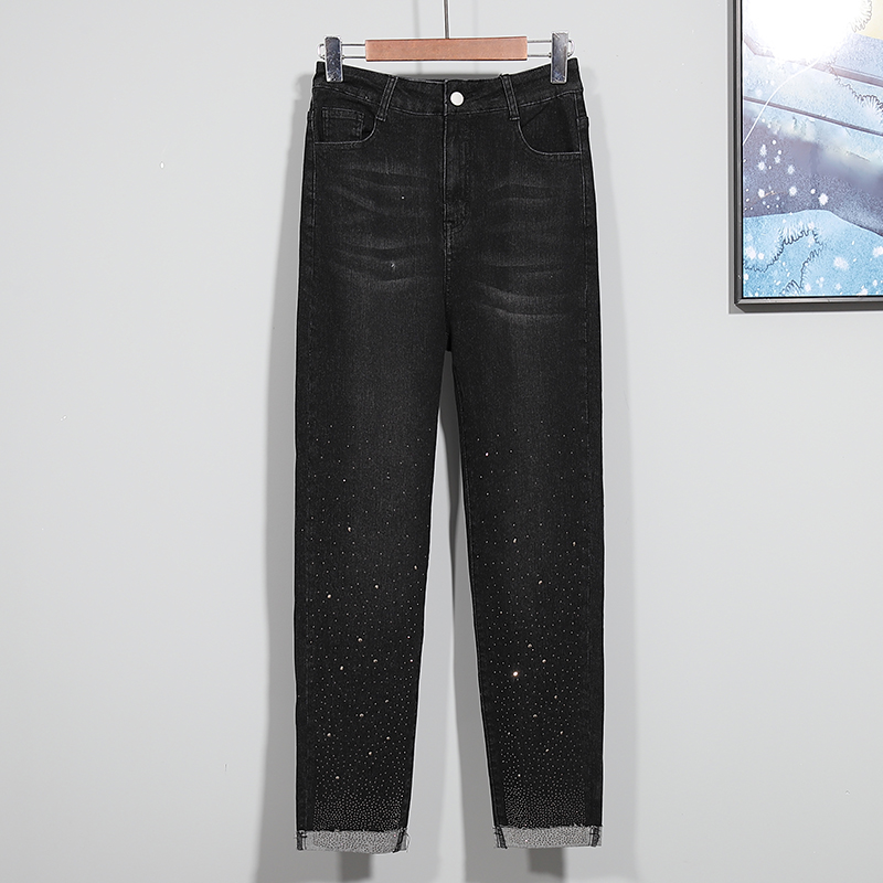 Large yard fashion elasticity winter slim jeans