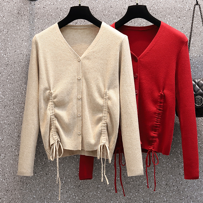Fat sister autumn and winter cardigan slim sweater