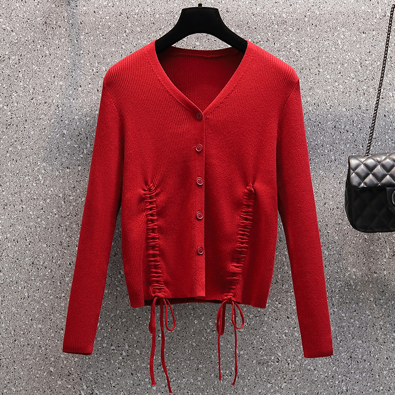 Fat sister autumn and winter cardigan slim sweater