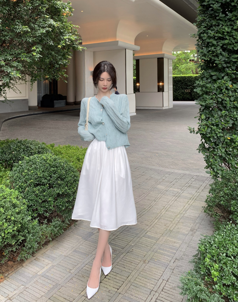 Purl high waist slim skirt fashion tender all-match sweater