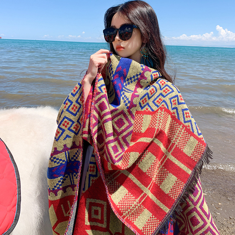 Big thermal shawl windproof travel cloak