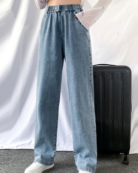 Loose drape jeans denim straight nine pants for women