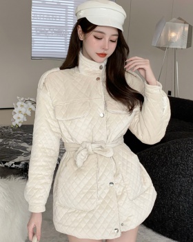 Cstand collar tops clip cotton cotton coat for women