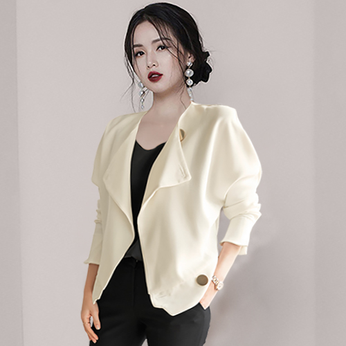 Fashion buckle autumn tops white long sleeve shirt for women