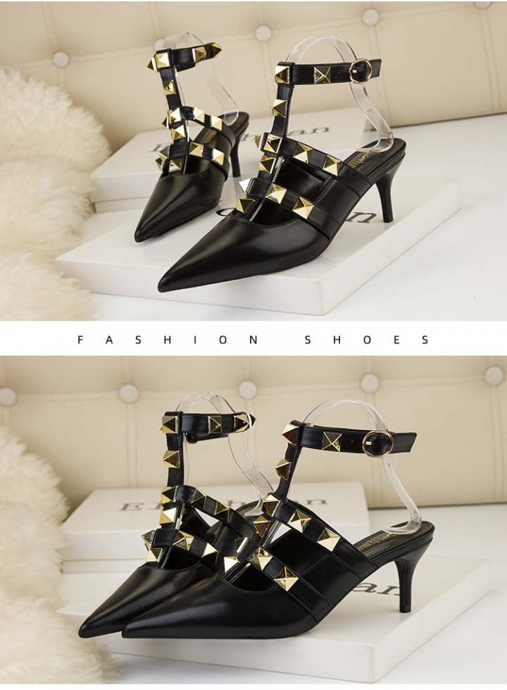 Rome style pointed rivet fashion high-heeled sexy shoes