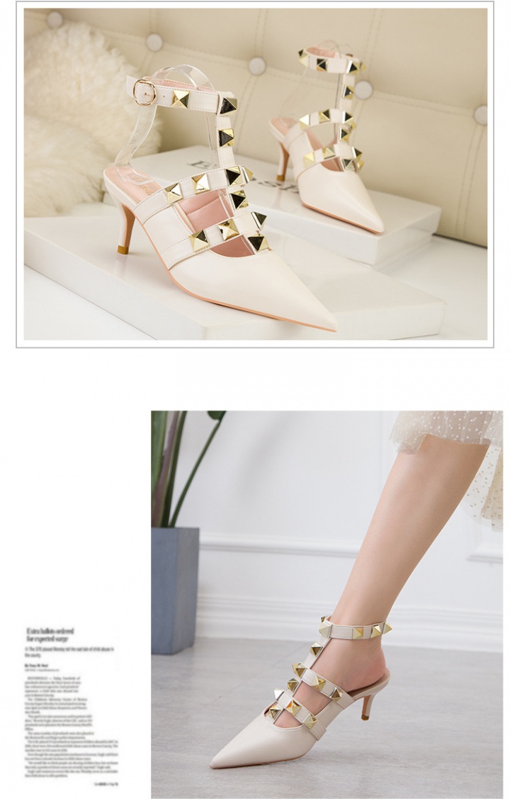 Rome style pointed rivet fashion high-heeled sexy shoes