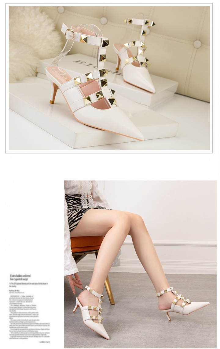 Rome style pointed rivet fashion high-heeled sexy shoes