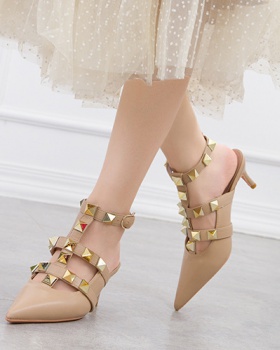 Rome style pointed rivet fashion high-heeled sexy shoes