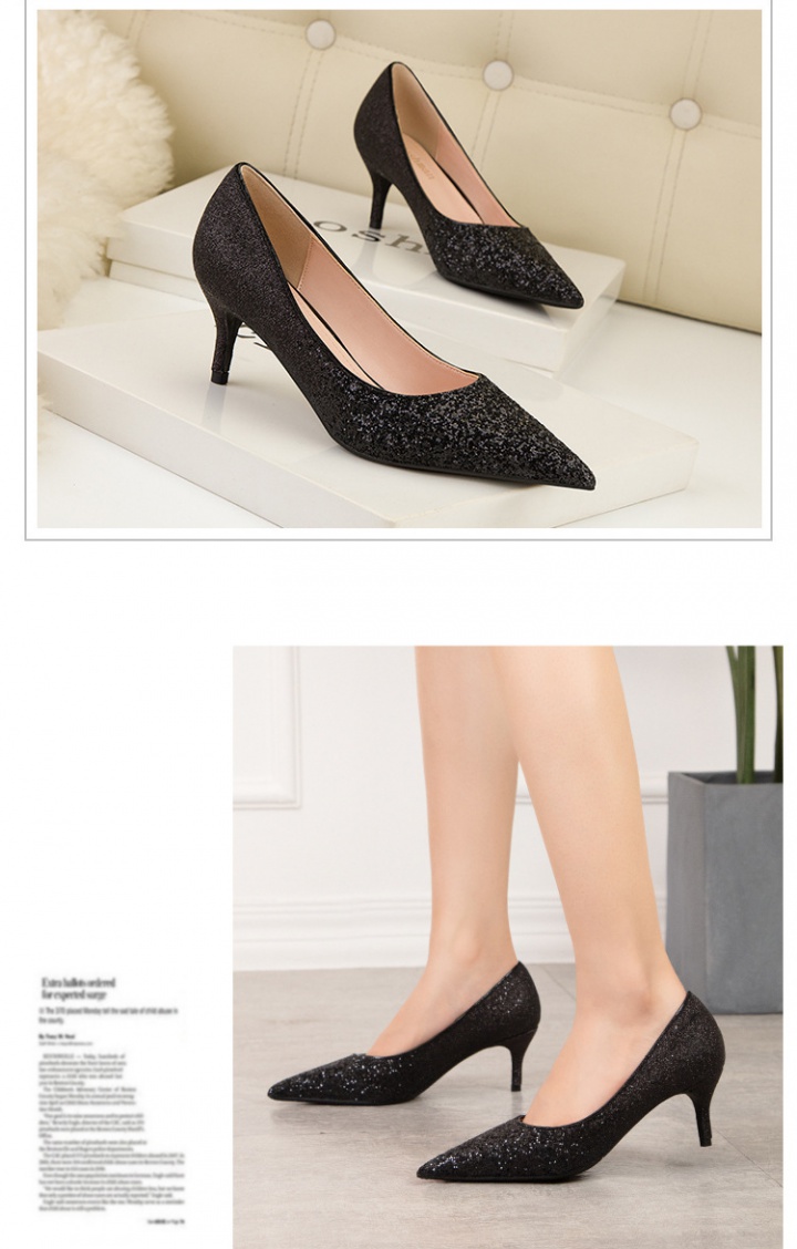 High-heeled sexy shoes European style slim color for women