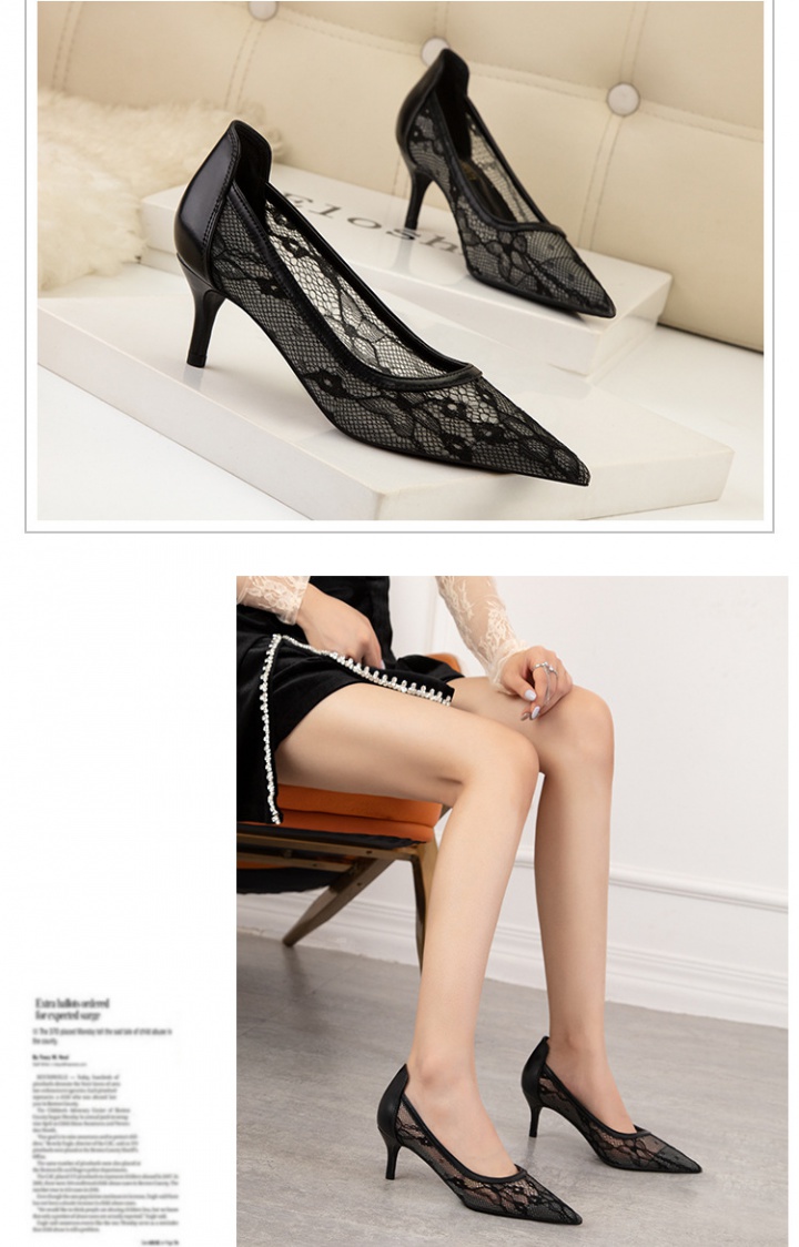 High-heeled nightclub fine-root lace sexy shoes