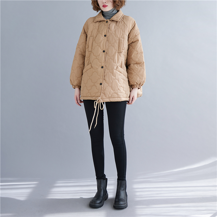 Long winter curve cotton coat fashion waves coat