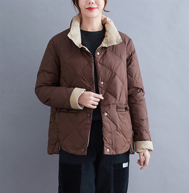 Casual coat cstand collar down coat for women