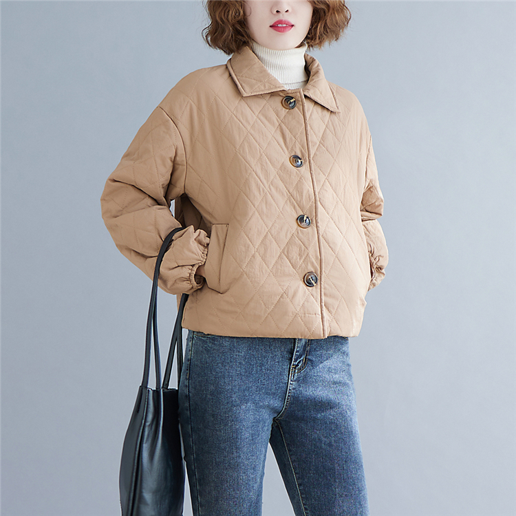 Lapel large yard coat quilted winter cotton coat for women