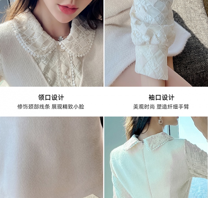 Knitted temperament dress winter thick overcoat for women
