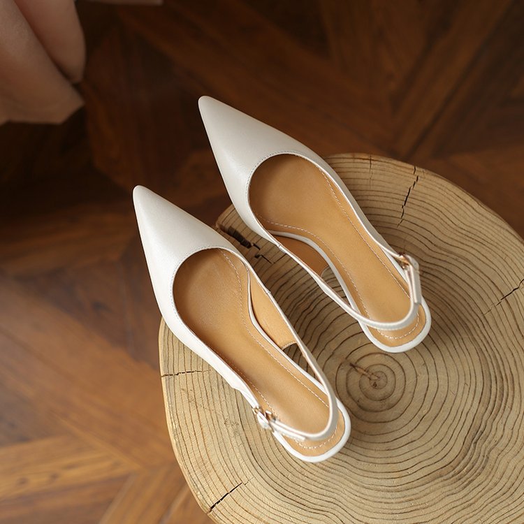 Middle-heel sandals pointed shoes for women