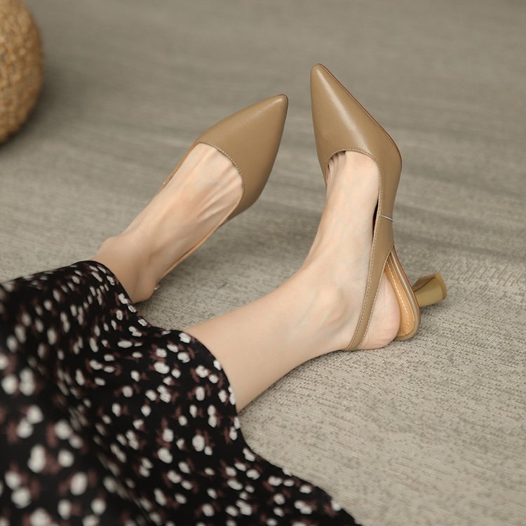 Middle-heel sandals pointed shoes for women